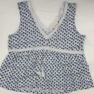 Lucky Brand Crochet Trim Top